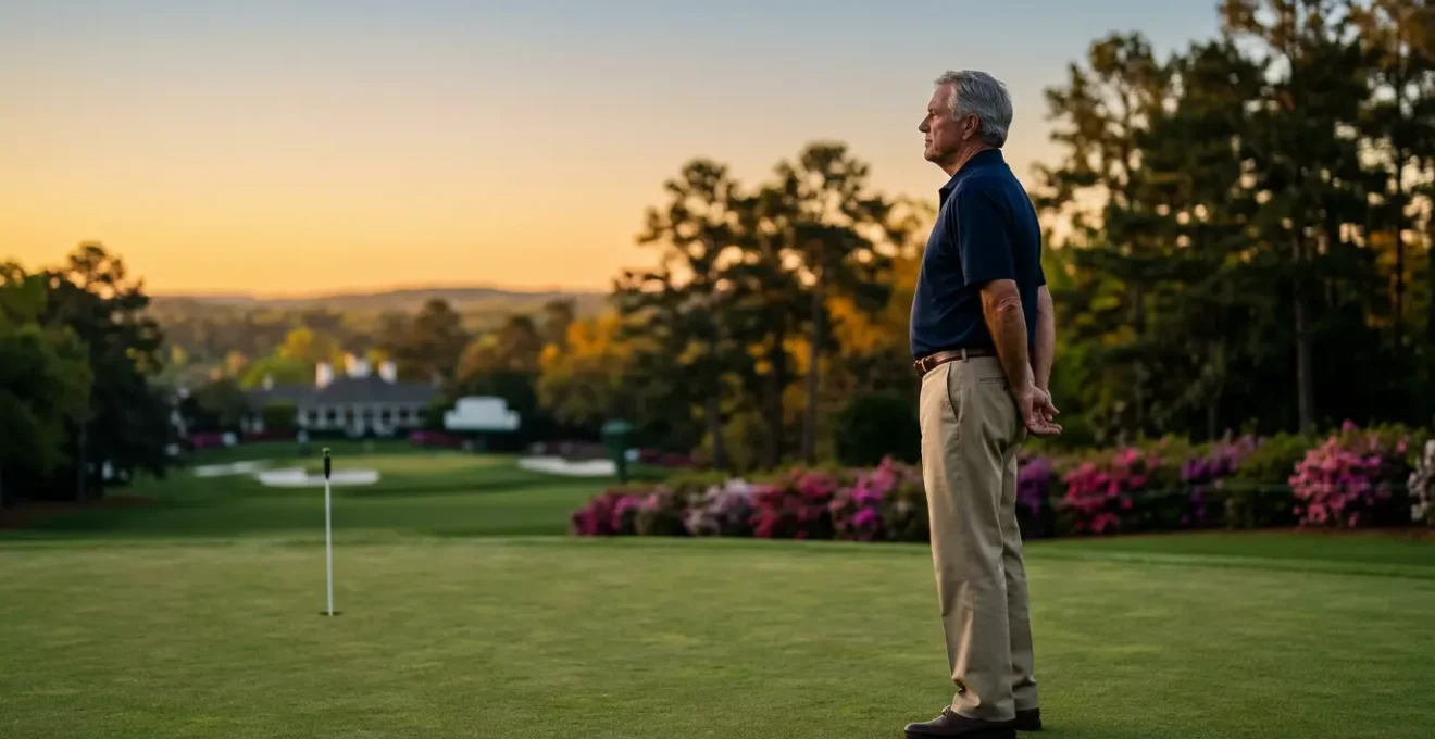 Aspiring amateur golfer contemplating the challenging path to Augusta National qualification