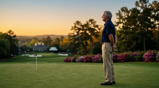 Aspiring amateur golfer contemplating the challenging path to Augusta National qualification