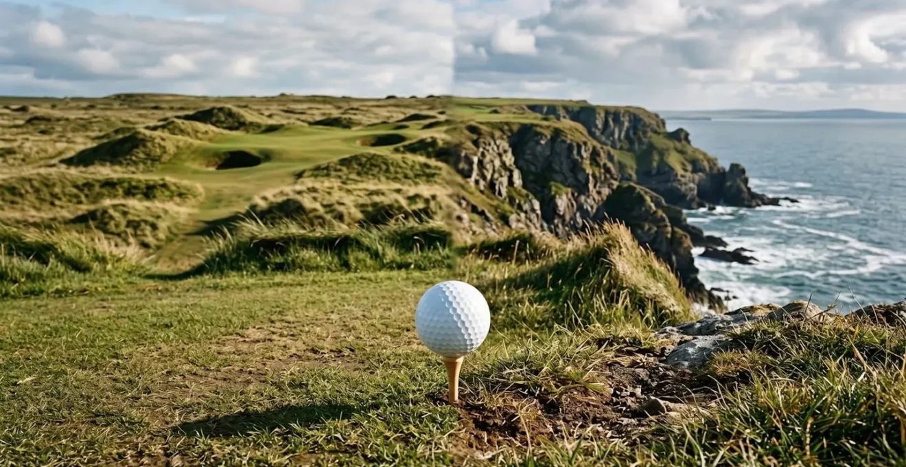 Split view showing contrasting landscapes of St Andrews golf courses